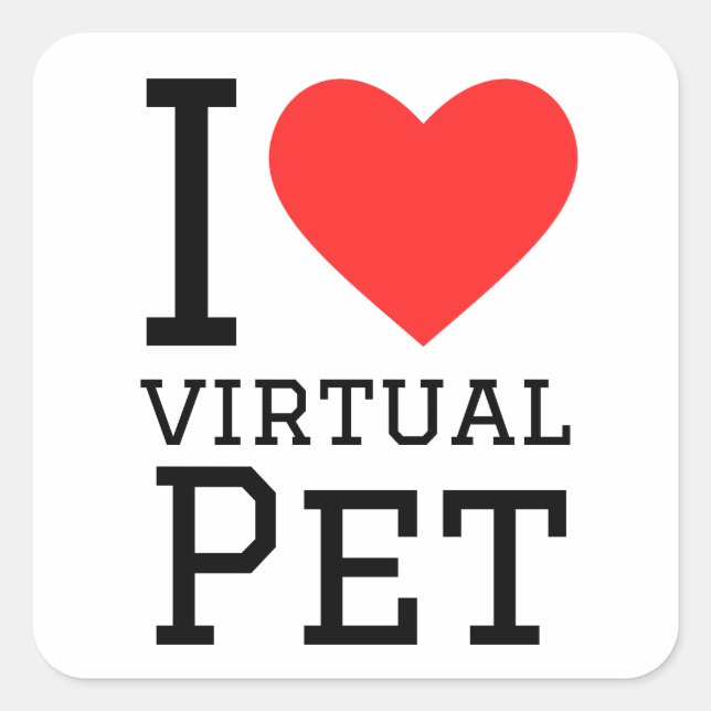 I love virtual pet square sticker (Front)