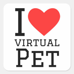 I love virtual pet square sticker
