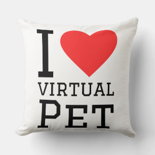 I love virtual pet throw pillow