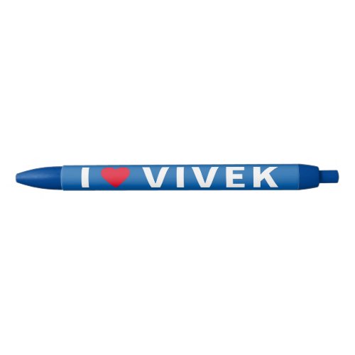 I Love Vivek US Presidential Election 2024 Blue Black Ink Pen