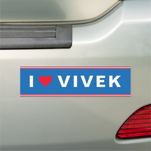 I Love Vivek US Presidential Election 2024 Blue Car Magnet