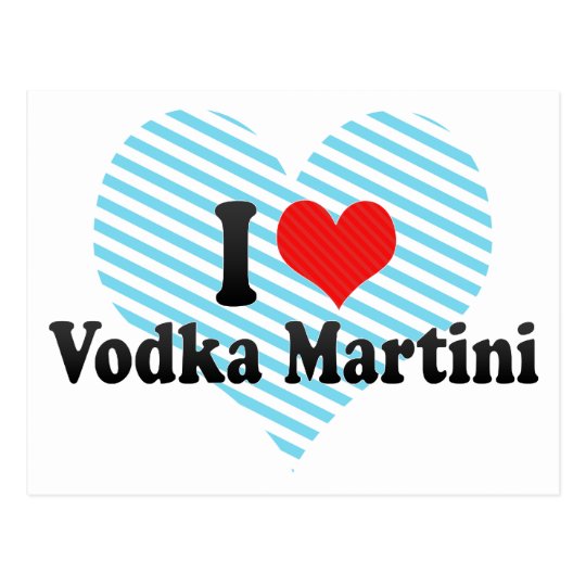 I Love Vodka Martini Postcard