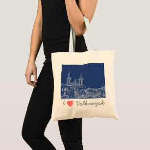 I Love Volkovysk Belarus Architecture Cathedral  Tote Bag