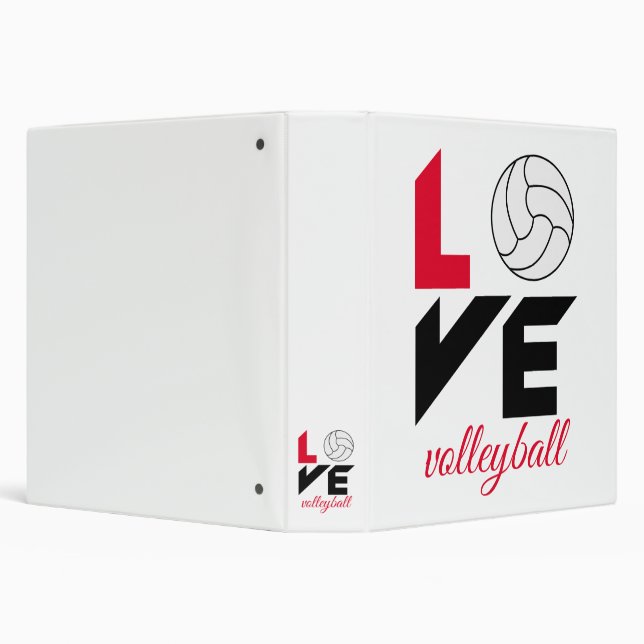 I Love volleyball 3 Ring Binder (Background)