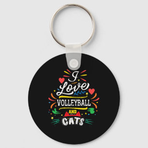 I Love Volleyball And Cats - Volleyball Gifts For Keychain