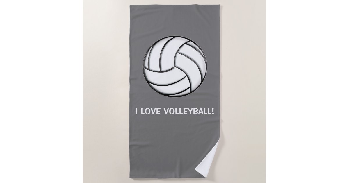I Love Volleyball! Beach Towel