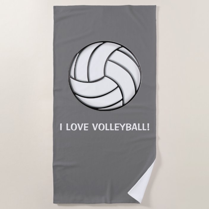 I Love Volleyball! Beach Towel