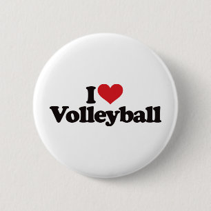 I Love Volleyball Button