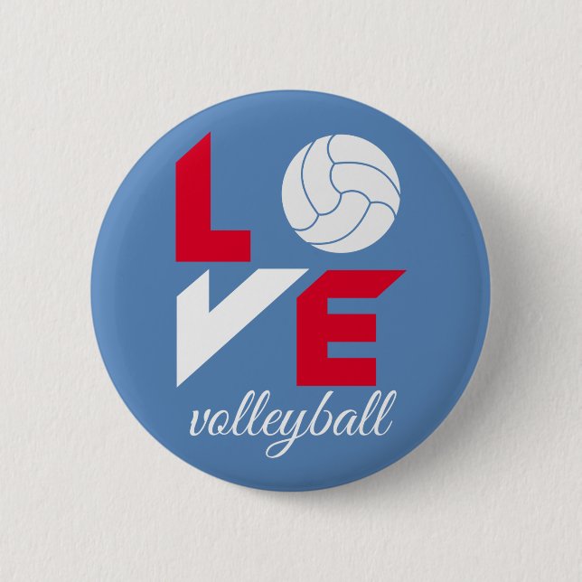 I Love volleyball Button (Front)