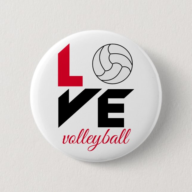 I Love volleyball Button (Front)
