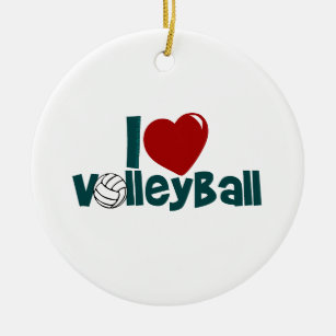 I Love Volleyball Ceramic Ornament