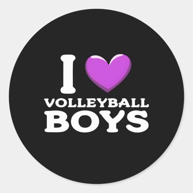 I Love Volleyball Classic Round Sticker (Front)