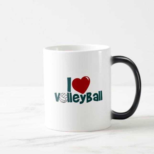 I Love Volleyball Color Morph Mug (Right)