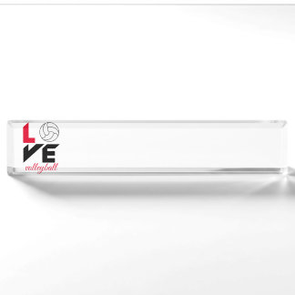 I Love volleyball Desk Name Plate
