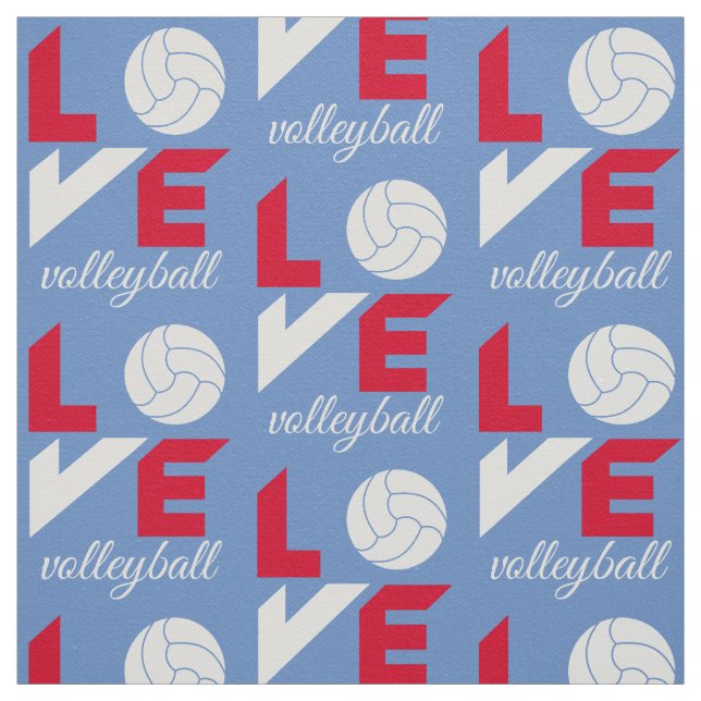 I Love volleyball Fabric (Swatch)