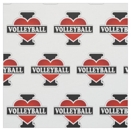 I Love Volleyball Fabric