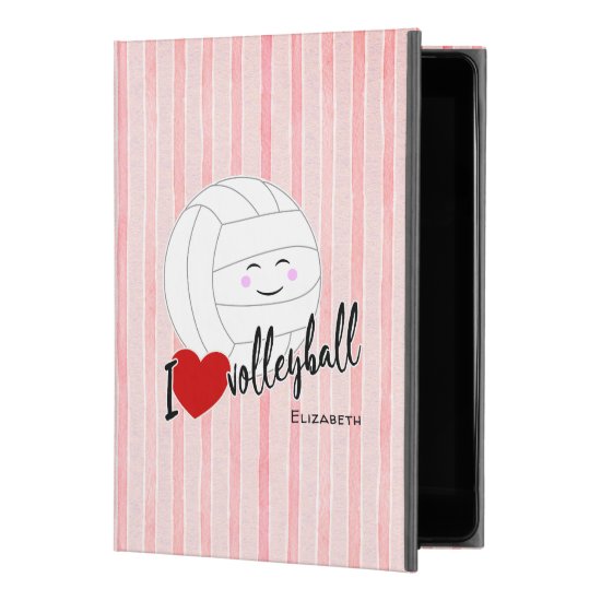 I love volleyball happy kawaii volleyball pink iPad pro 9.7" case