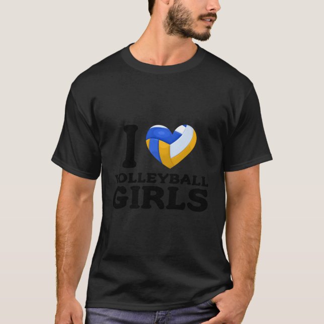 I Love Volleyball He T-Shirt (Front)
