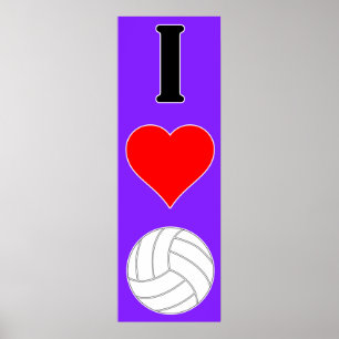 I Love Volleyball / I Heart Volleyball Poster