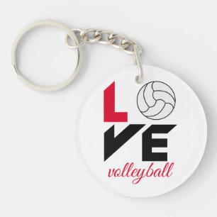 I Love volleyball Keychain