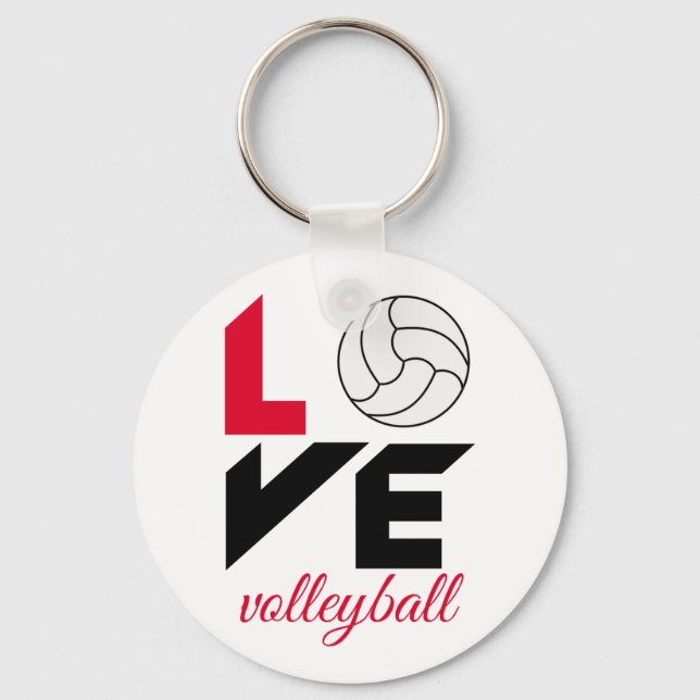 I Love volleyball Keychain (Front)