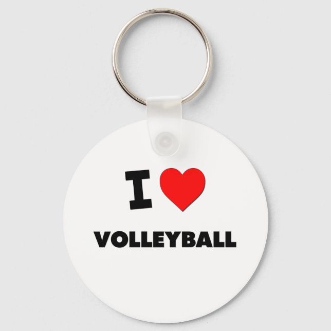 I Love Volleyball Keychain (Front)