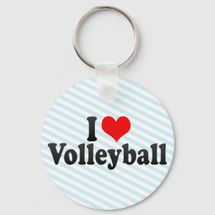 I Love Volleyball Keychain
