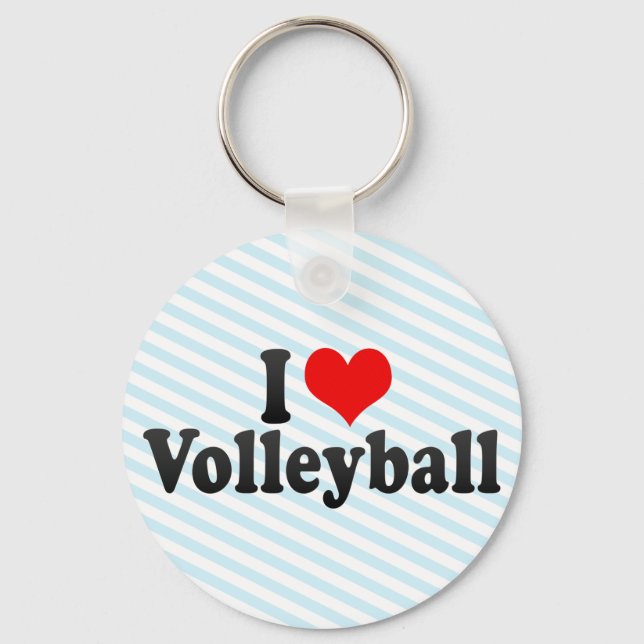 I Love Volleyball Keychain (Front)