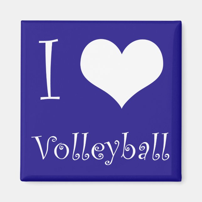 I Love Volleyball Magnet (Front)