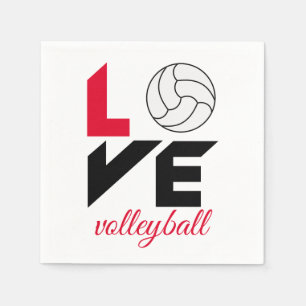 I Love volleyball Napkins