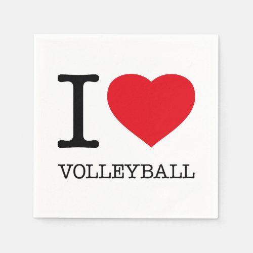 I LOVE VOLLEYBALL NAPKINS