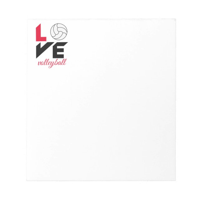 I Love volleyball Notepad (Front)
