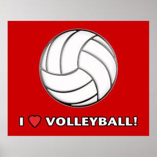 I Love Volleyball Posters & Photo Prints | Zazzle