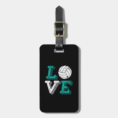 I Love Volleyball Sport Team Player and Coach Luggage Tag