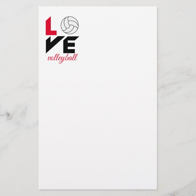 I Love volleyball Stationery (Front)