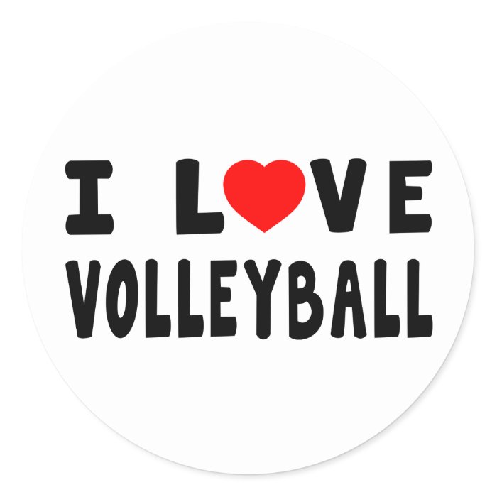 I Love Volleyball Stickers