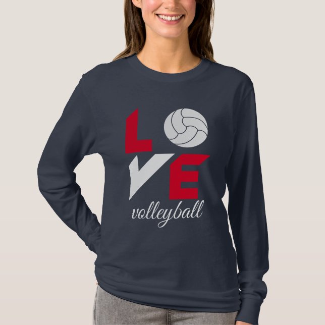 I Love volleyball T-Shirt (Front)
