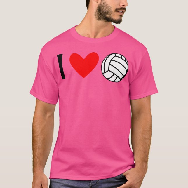 I Love Volleyball T-Shirt (Front)