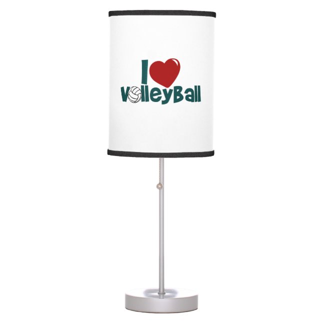 I Love Volleyball Table Lamp (Front)