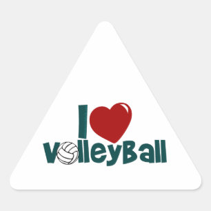 I Love Volleyball Triangle Sticker
