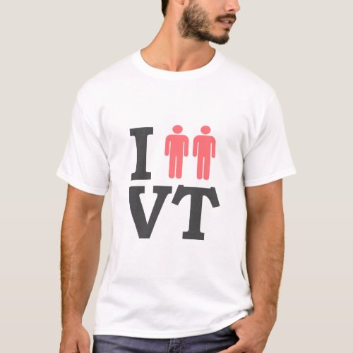 I Love VT Gay Marriage Equality Pride Vermont T  T_Shirt