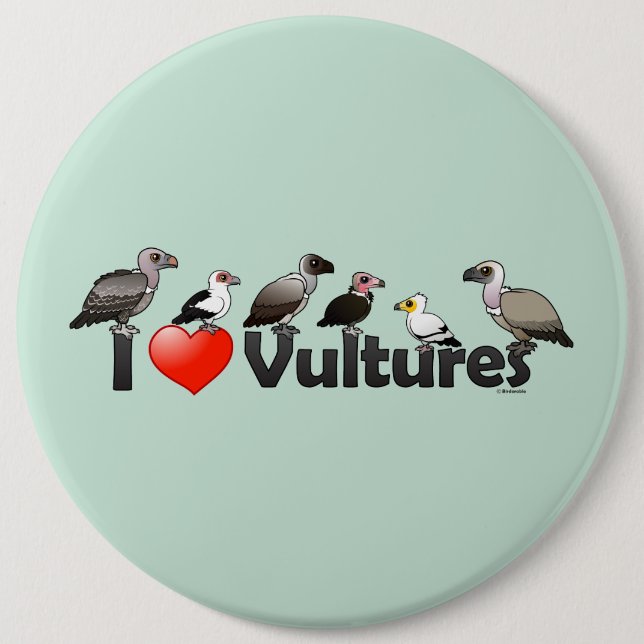 I Love Vultures (Africa) Pinback Button (Front)