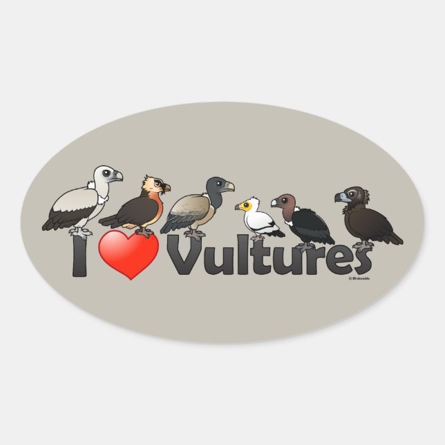 I Love Vultures (Eurasia) Oval Sticker (Front)