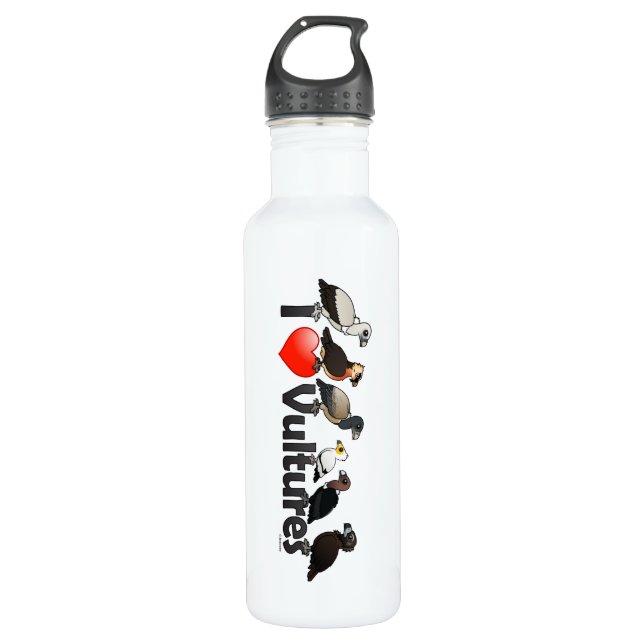 I Love Vultures (Eurasia) Stainless Steel Water Bottle (Front)