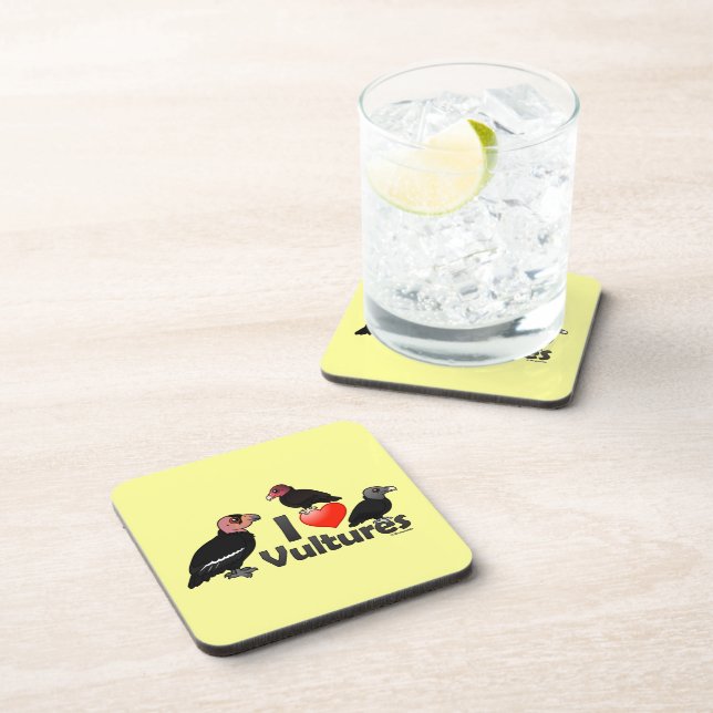 I Love Vultures (North America) Beverage Coaster (Right Side)