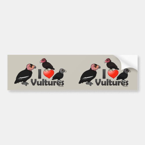 I Love Vultures North America Bumper Sticker