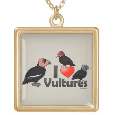 I Love Vultures (North America) Gold Plated Necklace