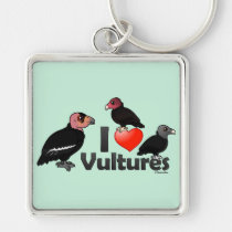 I Love Vultures (North America) Premium Square Keychain