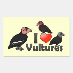 I Love Vultures (North America) Rectangle Sticker