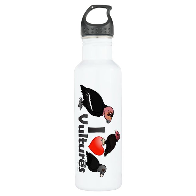 I Love Vultures (North America) Water Bottle (Front)